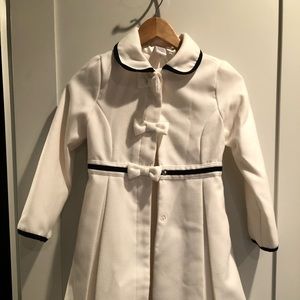 Gymboree white with black piping dress coat